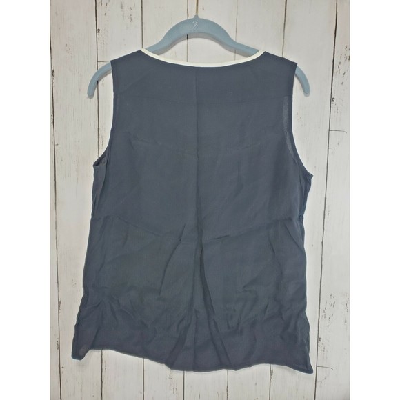 Banana Republic Black 100% Rayon Button Up Tank Top Size Small EUC - Picture 3 of 6